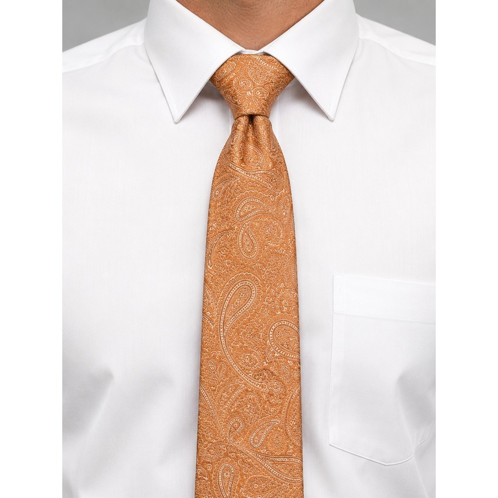 COUNTESS MARA Augustin Paisley Orange Tie NWT 3"W 57"L -1242